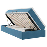 Letto con contenitore e materasso Blu Scuro 90 x 200 cm Velluto