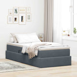 Letto con contenitore e materasso Grigio scuro 100 x 200 cm