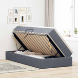 Letto con contenitore e materasso Grigio scuro 100 x 200 cm