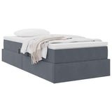 Letto con contenitore e materasso Grigio scuro 100 x 200 cm