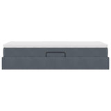Letto con contenitore e materasso Grigio scuro 100 x 200 cm