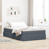 Letto con contenitore e materasso Grigio scuro 120 x 190 cm
