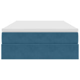 Letto con contenitore e materasso Blu 120 x 190 cm Velluto