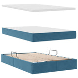 Letto con contenitore e materasso Blu 120 x 190 cm Velluto