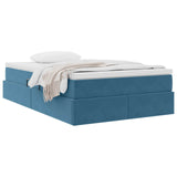 Letto con contenitore e materasso Blu 120 x 190 cm Velluto