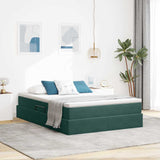 Letto con contenitore e materasso Verde Scuro 140 x 190 cm