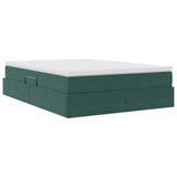 Letto con contenitore e materasso Verde Scuro 140 x 190 cm
