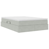 Letto con contenitore e materasso Grigio chiaro 140 x 200 cm