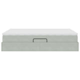 Letto con contenitore e materasso Grigio chiaro 140 x 200 cm