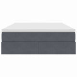 Letto con contenitore e materasso Grigio scuro 140 x 200 cm