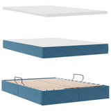 Letto con contenitore e materasso Blu Scuro 140 x 200 cm