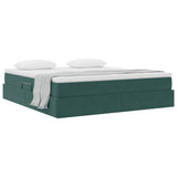 Letto con contenitore e materasso Verde Scuro 160 x 200 cm