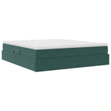 Letto con contenitore e materasso Verde Scuro 180 x 200 cm