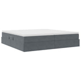 Letto con contenitore e materasso Grigio scuro 200 x 200 cm