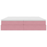 Letto con contenitore e materasso Rosa 200 x 200 cm Velluto