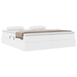 Letto con contenitore e materasso Bianco 180 x 200 cm