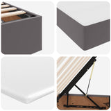 Letto con contenitore e materasso Grigio 180 x 200 cm