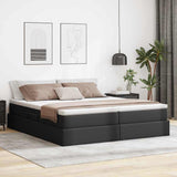 Letto con contenitore e materasso Nero 200 x 200 cm