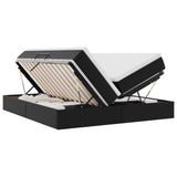 Letto con contenitore e materasso Nero 200 x 200 cm