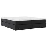 Letto con contenitore e materasso Nero 200 x 200 cm