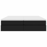Letto con contenitore e materasso Nero 200 x 200 cm