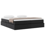 Letto con contenitore e materasso Nero 200 x 200 cm