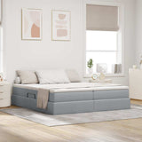 Letto con contenitore e materasso Grigio chiaro 180 x 200 cm