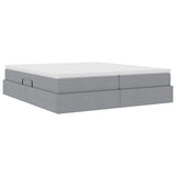 Letto con contenitore e materasso Grigio chiaro 180 x 200 cm