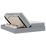 Letto con contenitore e materasso Grigio chiaro 180 x 200 cm