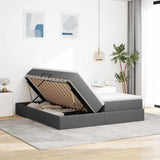 Letto con contenitore e materasso Grigio scuro 180 x 200 cm