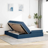 Letto con contenitore e materasso Blu 200 x 200 cm Poliestere