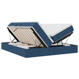 Letto con contenitore e materasso Blu 200 x 200 cm Poliestere