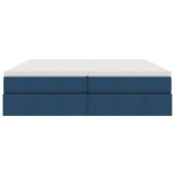 Letto con contenitore e materasso Blu 200 x 200 cm Poliestere