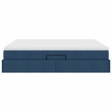 Letto con contenitore e materasso Blu 200 x 200 cm Poliestere