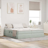 Letto con contenitore e materasso Grigio chiaro 180 x 200 cm