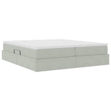 Letto con contenitore e materasso Grigio chiaro 180 x 200 cm
