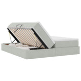 Letto con contenitore e materasso Grigio chiaro 180 x 200 cm