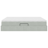 Letto con contenitore e materasso Grigio chiaro 180 x 200 cm