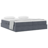 Letto con contenitore e materasso Grigio scuro 180 x 200 cm