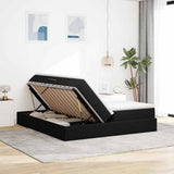 Letto con contenitore e materasso Nero 180 x 200 cm Velluto