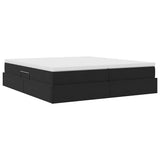 Letto con contenitore e materasso Nero 180 x 200 cm Velluto