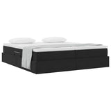 Letto con contenitore e materasso Nero 180 x 200 cm Velluto