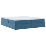 Letto con contenitore e materasso Blu Scuro 180 x 200 cm