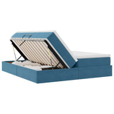 Letto con contenitore e materasso Blu Scuro 180 x 200 cm