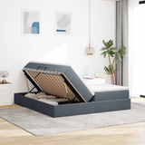 Letto con contenitore e materasso Grigio scuro 200 x 200 cm