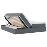 Letto con contenitore e materasso Grigio scuro 200 x 200 cm