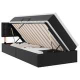 Letto con contenitore e materasso con testiera Nero 90 x 190 cm