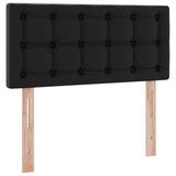 Letto con contenitore e materasso con testiera Nero 90 x 190 cm