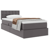 Letto con contenitore e materasso Grigio 90 x 190 cm