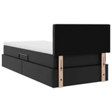 Letto con contenitore e materasso Nero 100 x 200 cm